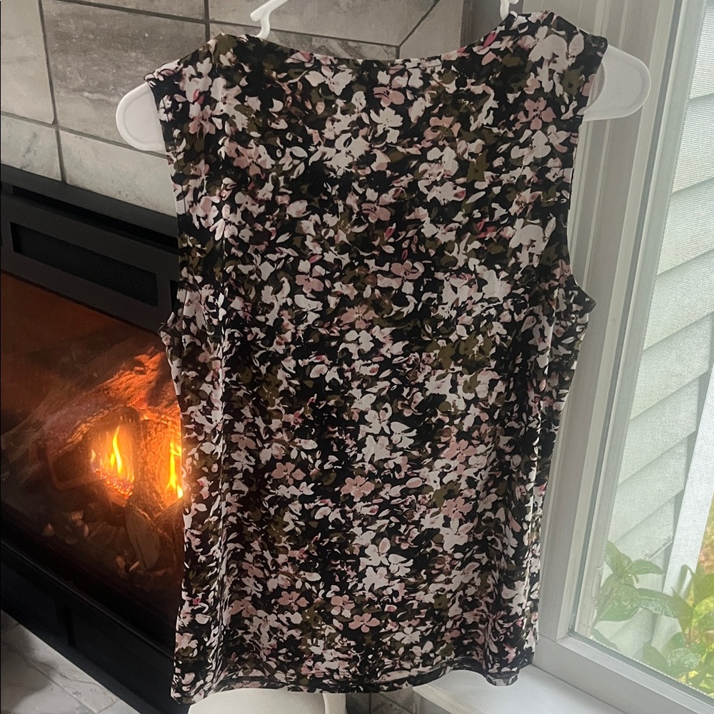 Black Label Women's Floral Sleeveless Blouse - Black and Pink - Picture 3 of 3